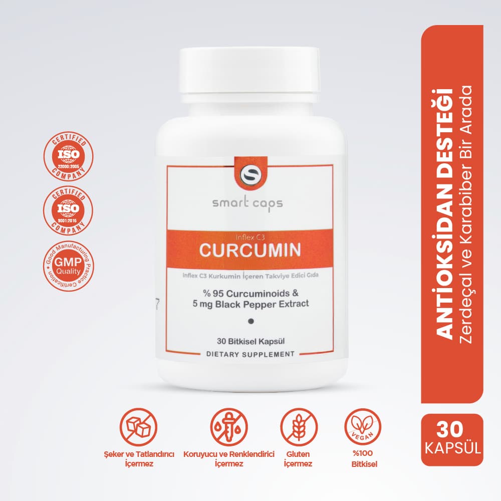 Smart Caps Inflex C3 Kurkumin 30 Bitkisel Kapsül
