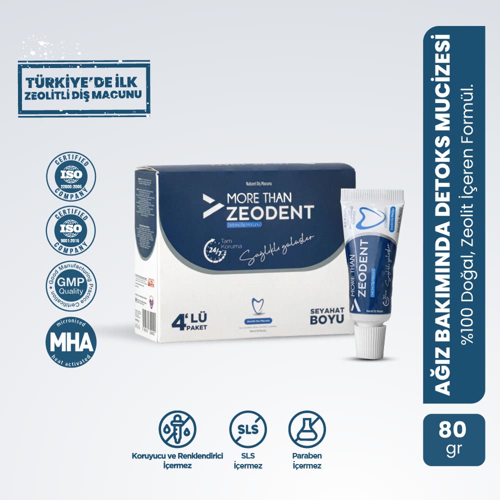 More Than Zeodent Seyahat Boy 4'lü Diş Macunu 80 gr